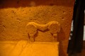 Cerveteri. Tomba etrusca. Un dettaglio della coppia di sedili (Troni).