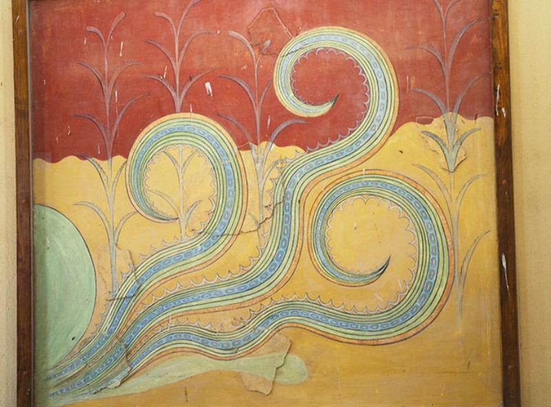 Palazzo di Cnosso. Affresco minoico. Octopus.