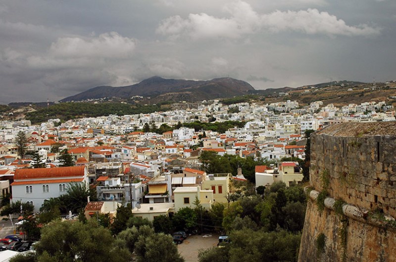 Old Town di Rethymno vista dalla Fortezza, sulla collina di  Paleokastro.