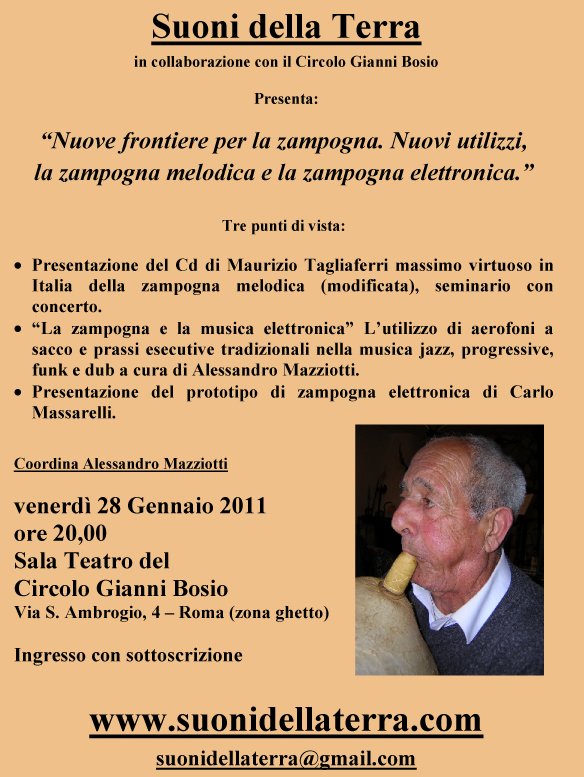 Concerto - seminario: "Nuove frontiere per la zampogna".