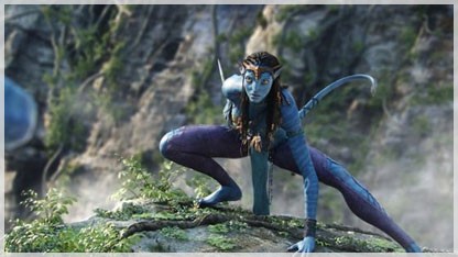 Zoe Saldana as Neytiri, in Avatar(2009)di James Cameron
