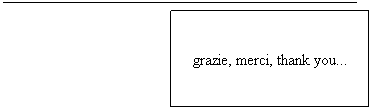 Callout 1: grazie, merci, thank you...
